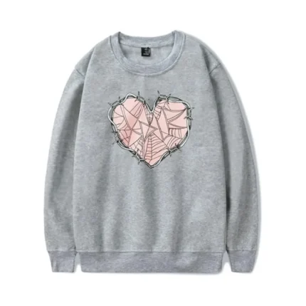 XPLR Web Heart Grey Sweatshirt